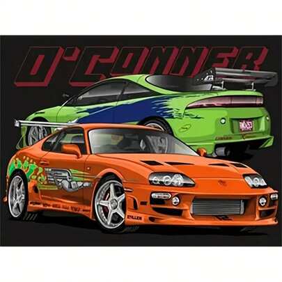 优质 5D DIY 钻石画套装 - 酷炫跑车设计、全圆钻帆布艺术套装、工艺和缝纫用品，20.07x29.97 厘米