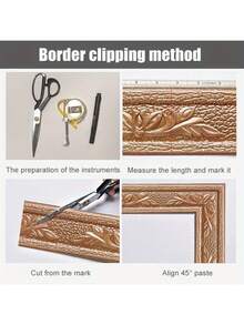 3D Stereo Bathroom & Kitchen Wall Stickers, Self-Adhesive Line Decor TV Background Wall Frame Waterproof Wallpaper Baseboard Wall Decals - Multicolor - View 9