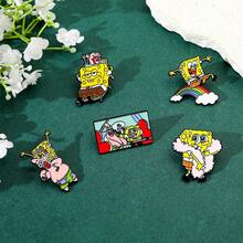 SpongeBob SquarePants 海绵宝宝 1/5 件时尚卡通胸针个性化海绵宝宝珐琅别针金属徽章珠宝服装背包配饰礼物送给朋友 - 均碼 - 查看 8