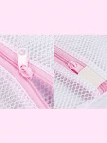 1pc Durable Mesh Laundry Bag | With Zipper | Suitable For Delicates, Lingerie And Clothes, Designed For Washing Machine, Nylon Mesh Laundry Bag With Zipper Closure - Woven Rectangular Wash Bag For Delicates, Lingerie And Garments - Durable Machine Washable Protective Cover,Christmas