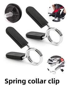 6pcs Barbell Clamps, Spring Collar Clips, Gym Weight Dumbbell Locks, Standard Weightlifting Kit, Barbell Collars, Essential For Gym Workout Training - Multicolor - View 1