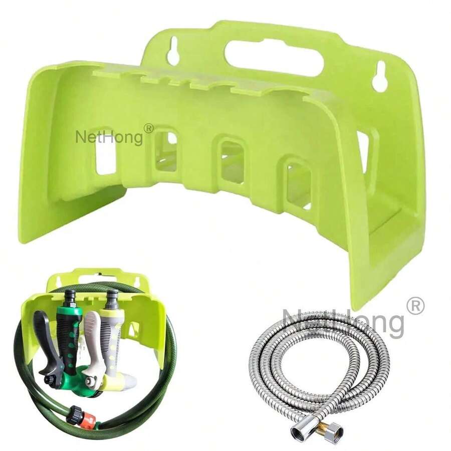 Convenient Water Hose Storage Rack Wall Mounted Water Pipe Holder Hosepipe Stand - Green - View 1