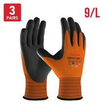 1Pair/3Pairs Work Gloves MicroFoam Nitrile Coated,Ideal For Automotive,Home Improvement, Nylon Micro-Foam Nitrile Grip Gloves, Breathable, Thin & Lightweight, Touchscreen, Ideal For Delivery, Warehouse,Seamless Knit Nylon