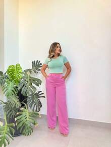 Serena Pantalona Tailored Trousers - 淺粉色 - 查看 3