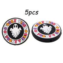 5 bucăți, mărgele și sortimente de mărgele, mărgele focale din silicon pentru Halloween, disponibile în diverse stiluri, cu fantome, dovleci și alte modele, potrivite pentru brățări, brelocuri, pixuri cu mărgele și mărgele realizate manual