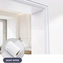 1卷白色自粘门壁纸边框贴纸 - 乙烯基修复和装饰破损木门、厨房装饰翻新、壁纸剥离粘贴和遮盖瑕疵、浴室装饰门墙贴墙面装饰卧室客厅装饰墙面装饰 - 白 - 查看 3