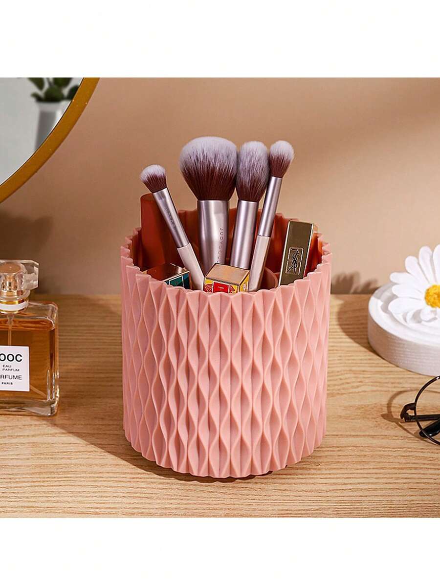 1个可旋转菱形网格化妆刷架，梳妆台收纳架 - 适用于口红、眉笔、眼影刷、散粉刷等，简约桌面文具刷架收纳架 - 彩色 - 查看 1