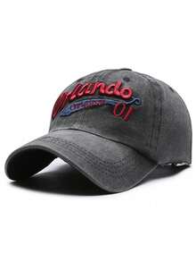 1 Piece ORLANDO 01 STITCHED BASEBALL CAP, UNISEX, ORIGINAL BEAND 1876 ORLANDO EMBROIDERED HAT ON THE SIDE, VINTAGE WASH CHIC CASUAL SUN HAT - Multicolor - View 19