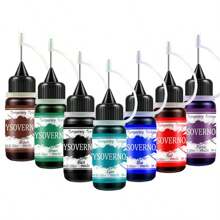 临时纹身墨水套装，适用于女性和男性，时尚艺术绘画 DIY 纹身模板凝胶，亲肤，防水持久纹身墨水，自然色，快速涂抹，不易褪色，适合人体皮肤 - 彩色 - 查看 16