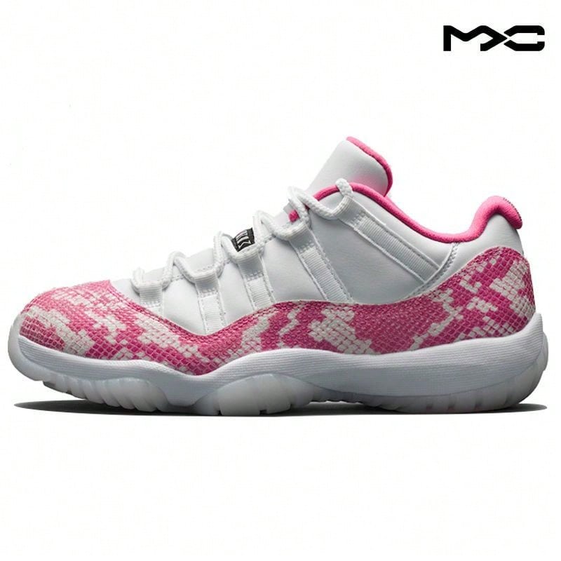Air Jordan 11 Retro Low 'Pink Snakeskin' White Black-Pink Sneakers Women AH7860-106 - 彩色 - 查看 1