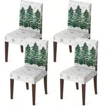 1/4/6/8 Stücke Set, modische Weihnachts-Muster Stuhlbezüge/Bürostuhlbezüge/Esszimmerstuhlbezüge, geeignet für moderne Inneneinrichtung Zuhause, Restaurant und Hotel Dekoration. Die elastischen Stuhlbezüge sind waschbar, ideal als Weihnachtsgeschenke. - Verschiedenfarbig - Übersicht 13