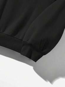 Sudadera  SudaderaschristmasAttitoon Casual Minimalist Navy Blue Hooded Long Sleeve Loose Fit Thick Sweatshirt For Women, Suitable For Autumn/Winter,FallLoose And Comfortablewinter Clothes For Women>Sweatshirtswinter Clothes For Women>Sweatshirts - Black 2 - 查看 4