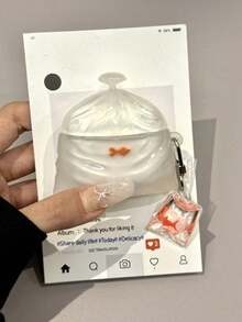 1个创意金鱼垃圾袋造型硅胶耳机保护套，适用于苹果1/2/4 Pro/Pro2 - 無色 - 查看 6