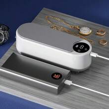 OBOVAY Máy làm sạch trang sức siêu âm cầm tay, 2 chế độ, thích hợp cho kính mắt, nhẫn, dây đồng hồ, niềng răng, răng giả, tiền xu, dao cạo, đồ bạc và nhiều vật dụng khác. - nhiều màu - Xem 6