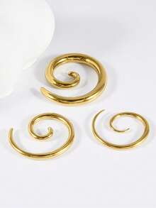 1PC Punk Stainless Steel Snail Spiral Ear Taper Flesh Tunnel Ear Stretcher Ear Nose Expander Stretching Ear Plug Ear Gauge - 1 Piece Of Spiral Ear Expansion - View 4