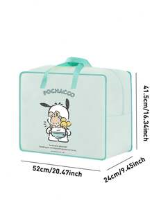 Sanrio Characters Clothing & Bedding Storage Bag, Durable Oxford Fabric, Tear-Resistant Material, Reinforced Handles, Sturdy Stitching, Large Capacity For Clothes, Blankets, Sheets, Pillows, Smooth Dual Zippers, Full-Open Design Dorm Room Essentials Clothes Organizer Closet Organization And Storage Bedroom