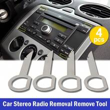 2Set (4pcs/Set) Car Stereo Radio Removal Remove Tool 4 Keys For Audi For Mercedes-Benz VW - Silver - View 1