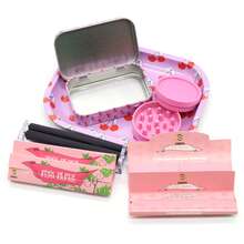 1 Set Elegant Smoking Accessories Kit, Includes Tray, Tobacco Box, Plastic Grinder, 110mm Rolling Machine, 3 Packs King Size Rolling Papers, Complete Set, Simple & Convenient, Suitable For Gatherings, Home, Christmas Gift - Multicolor - View 6