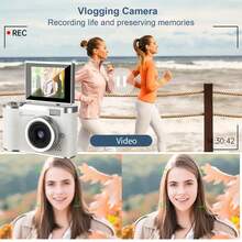 Digital Camera With 8X Digital Zoom For Vlogging 2.4'' IPS Screen Rechargeable Camera Professional Photography Camera For Teens Swith Card Reader And OTG Support Ideal For Taking Photos, Recording Videos, And Webcam Use Perfect For Graduation Season, Thanksgiving, Christmas, And New Year Gifts