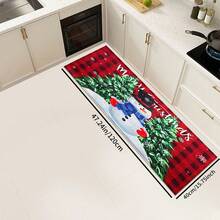 1pc Christmas Tree Pattern Washable Non-Slip Doormat, Suitable For Floor, Bathroom, Living Room, Entryway