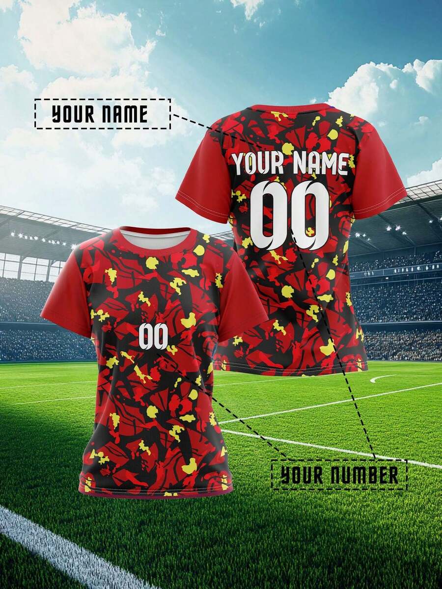 2025 Customized Sports Jersey, Summer Outdoor Sportswear Short Sleeve Top, Women's Sports Team Club Training Jersey Top With Front & Back Personalized Name & Number, Moisture-Wicking Breathable Casual Everyday Wear, Party & Gathering Undershirt, White Comfortable Fit