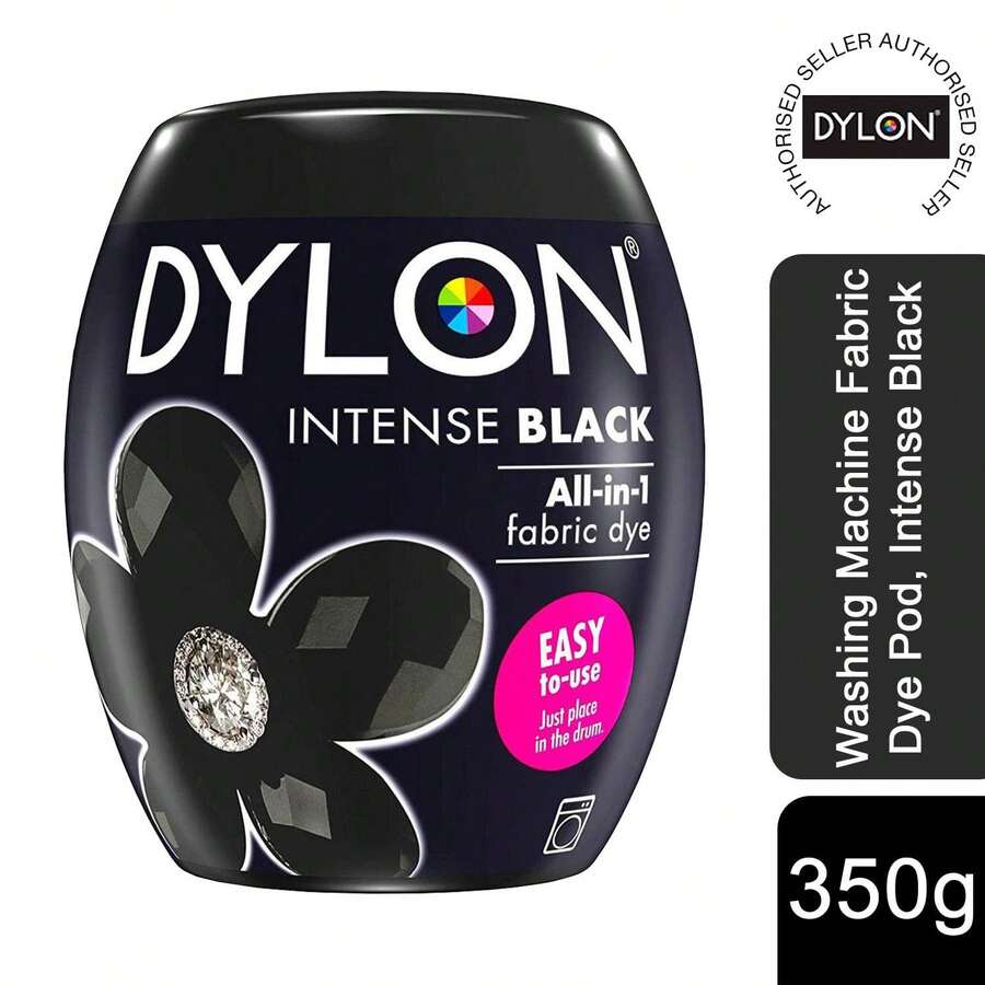 Dylon Washing Machine Fabric Dye Pod 350g Single Pack For Clothes, Home Textiles And Soft Furnishings, Ideal For Easy Colouring And Refreshing Fabrics At Home - Intense Black - View 1
