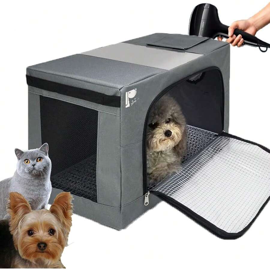 2025 New Arrival:DONGCY Haustier-Trockenbox Tragbar Trockenbox für Haustiere ​ Haustierkäfig Haustier Atmungsaktiv für Haushalt Katzen und Hunde KanincheParent-
