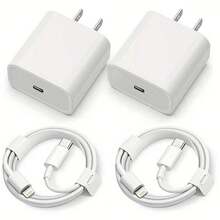 Juego de adaptador de carga rápida de 20W - Incluye cargador de 20W + cable de datos de carga rápida de alta eficiencia de 3.3ft/100cm, compatible con iPhone 14 Pro Max/14 Pro/14 Plus/14/13/12/11/XS/XR/8/7/6, Series - Tipo de Enchufe A USA (110-127V) - Ver 2