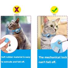 Odokele Reflective Cat Collar With Apple AirTag Holder, Suitable For Kittens, Cat GPS Tracker Adjustable Collar With Quick Release Buckle, Fits Small Cats And Dogs - Pink - View 5