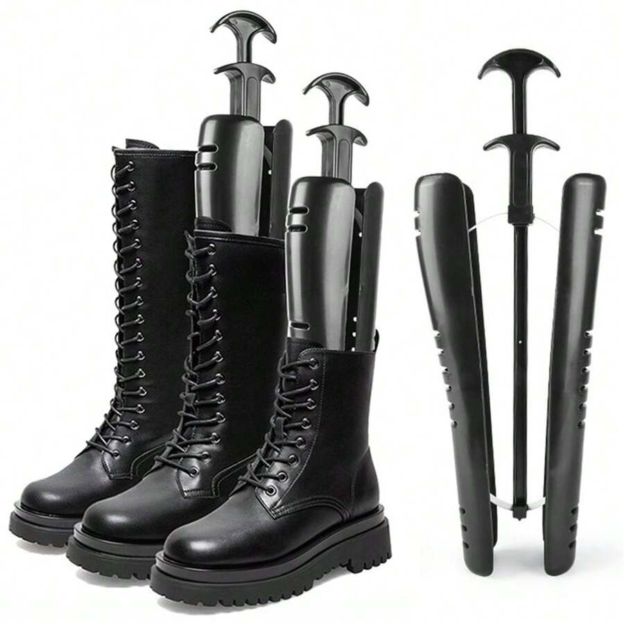 1pc/2pcs/4pcs Boot Shaper, Over-The-Knee Shoe Holder, Shoe Tree Support, Storage Rack, Women Boot Shaper, Boot Rack - Black - View 1
