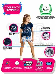 10 Piece Kit For Girls And Young Women Summer Set Sizes S To 16 5 T-Shirts/Blouses + 5 Bermuda Shorts/Shorts Children's Clothing Ready For Delivery - 彩色 - 查看 2