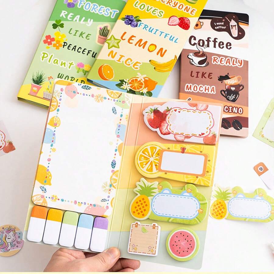 1 conjunto de adesivos combinados de desenho animado, alto valor de cor, fofos, multifuncionais, marcadores de classificação, adesivos para cenas decorativas de manuais