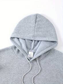 Chaqueta con Capucha para Hombre - Estampado de Letras "Paris" en Azul Vibrante,  Poliéster, Corte Regular, Manga Larga y Cordón Ajustable, Sudadera Casual para Otoño e Invierno, Ropa de Ocio - Gris Claro - Ver 4