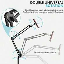 Universal 360° Adjustable Floor Stand Holder For Tablet/IPad/Phone 3.5-11in - 黑色 - 查看 10