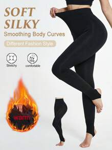 Women's Winter Warm Thick Stirrup Leggings Sexy High Waist Skin Friendly Leg Slimming Pants