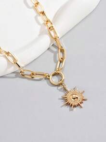 GARMEND 1 件女士复古太阳吊坠项链 - D - 查看 3