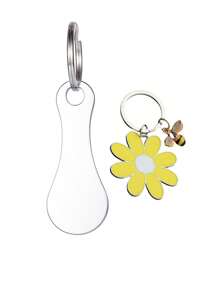 1个升级版2.8毫米厚不锈钢超市手推车硬币钥匙扣，加厚设计，重1磅，更适合英国等欧洲国家，钥匙圈吊坠，无需硬币，方便实用。