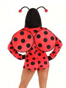 Womens Cute Funny Ladybug Cosplay Halloween Costumes - Đỏ - Xem 2