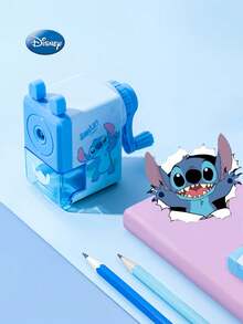 Disney 1个官方授权史迪奇卡通造型自动削铅笔器，可爱卡通造型，多种新颜色可选，文具用品，生日圣诞礼物，送给朋友和家人 - 藍色 - 查看 4