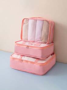 3/1pc Travel Bag Same Color Set, Large Capacity Clothing Storage Bag, Suitcase Storage Bag, Used To Organize Clothes Travel Storage Bag, High-End Multi-Functional Portable Storage Bag, Clothes Packing Bag, Foldable Waterproof Storage Bag, Suitable For Home Clothing Packing, Travel Multi-Classification Packing, - Multicolor - View 8