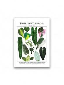 1 pièce Affiche murale minimaliste classique, imprimé botanique floral de plantes tropicales, style nordique. Peinture sur canevas pour décoration de la maison, du salon et de la chambre à coucher