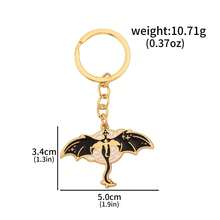 1pc Fourth Wing Mysterious Magic Dragon Keychain Golden Fantasy Scroll Dragon Gothic Badge Clothing Accessories Fashion Jewelry Gift - Multicolor - View 19