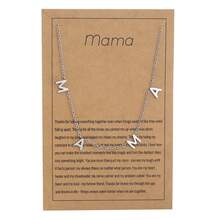 Nooxian 1 件不锈钢“MAMA”字母项链，母亲节珠宝礼物 - 銀色 - 查看 6