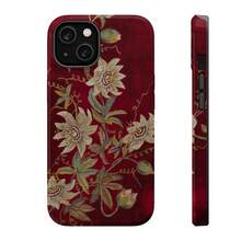 White Passionflowers On Deep Red Tough IPhone Case, Passionflowers Tough Phone Case, Gift For Her, Vintage, Retro Cover For Iphone 16 Pro Max, 15 Pro, 13, 11, 12, XS, 8 Plus, 7 - 混合顏色 - 查看 7