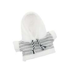 Gestreifter Hoodie und Shorts Sportanzug Set, für LABUBU, kombiniert mit Stofftasche und Schuhen, modische Accessoires, Merchandise, Geburtstags-/Feiertagsgeschenk (ohne Plüschpuppe)