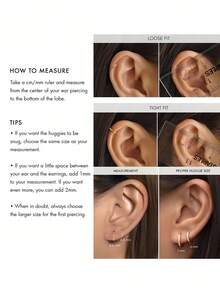 1只925纯银V形锆石耳夹耳环，金色星空耳夹耳环，女士日常佩戴（单只出售，非一对） - 鑲鑽V型耳圈 - 查看 9