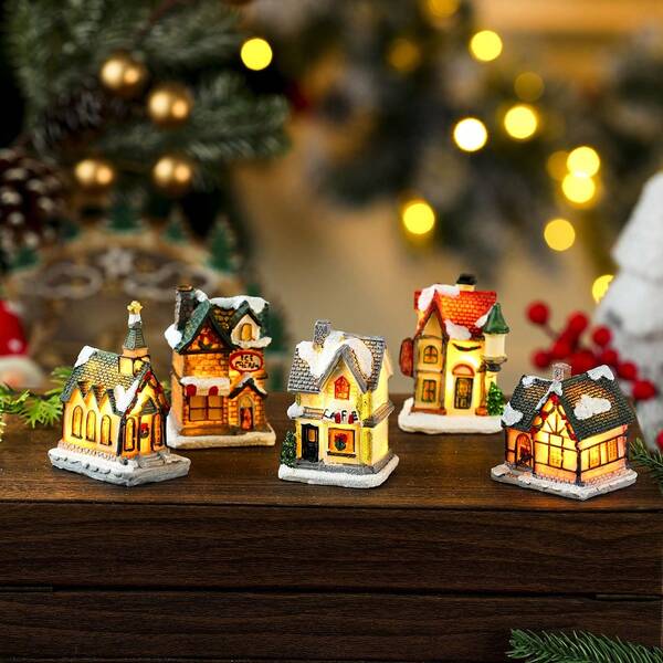 Decoração de casa brilhante, ótima para atmosfera de festa de Natal, enfeite de casa de neve, presente de Natal, vitrine de loja, lembrancinha de festa