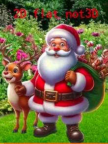 Weihnachtsmann und Rentier Gartenstecker - 2D Acryl flache Tierthemen Gartenkunst, batteriefrei, ideal für Outdoor Weihnachtsdekoration