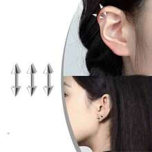 3PCS Spike Helix Piercing Earring Stainless Steel Ear Piercing Antenna Body Piericng Jewelry 16G Non Fading Anti-Allergic