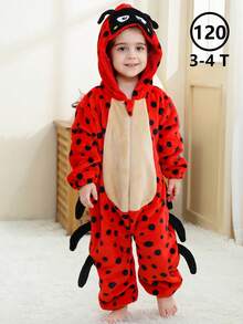 MICHLEY 1Pc Baby Cartoon Animal Form Flannel Cute Sleeping Bag Long Sleeve Zipper Hooded Comfortable Children's One-Piece Pajamas Unisex Baby Products Suitable For Living Room,Halloween,Party Wear